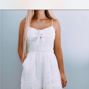 Lily Rose white  Textured Tie-Front Romper